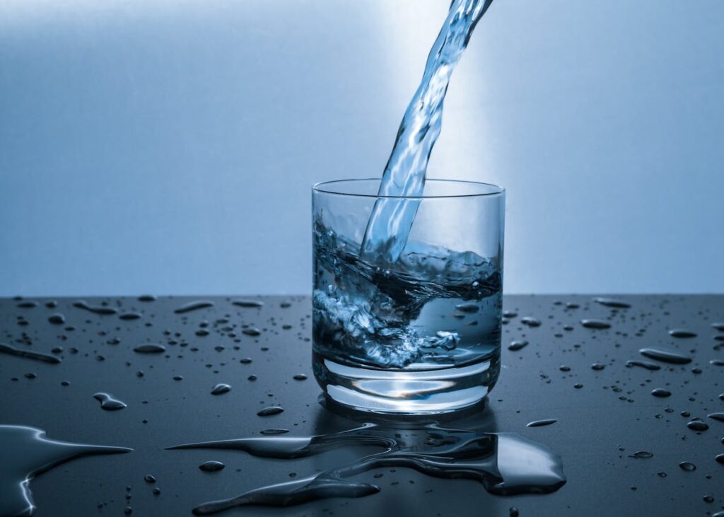 glass of water being filled